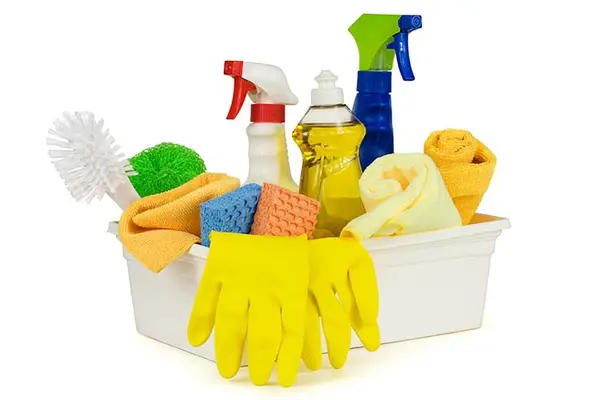 Why was the janitor looking for cleaning products in the math department?